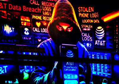 A hacker holding a stolen phone.